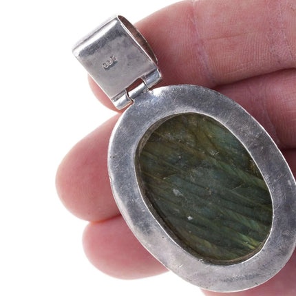 Sterling Carved Labradorite pendant - Estate Fresh Austin