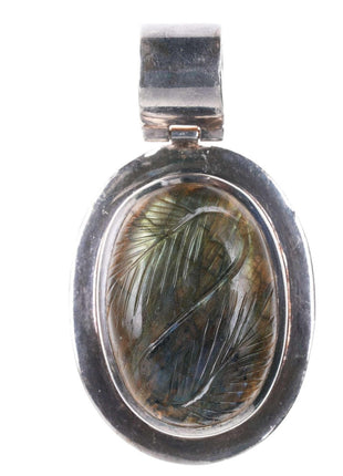 Sterling Carved Labradorite pendant - Estate Fresh Austin