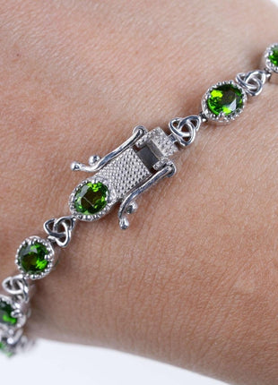 Sterling green rhinestone bracelet - Estate Fresh Austin