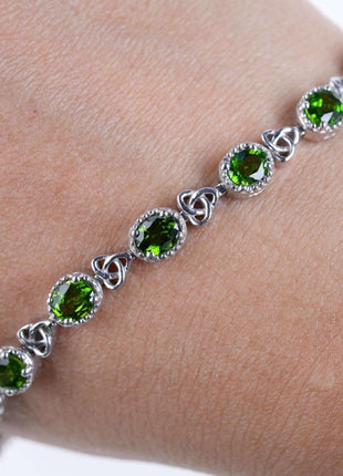 Sterling green rhinestone bracelet - Estate Fresh Austin