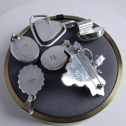 Sterling Pendant Navajo and Mexican Silver Lot of (6) vintage - Estate Fresh Austin