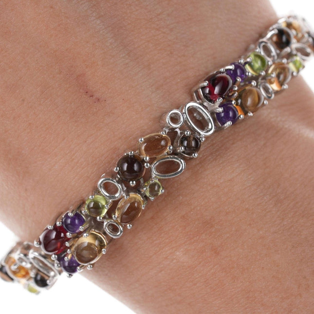 Sterling semi - precious stone bracelet - Estate Fresh Austin