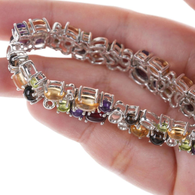 Sterling semi - precious stone bracelet - Estate Fresh Austin