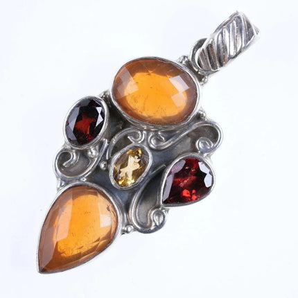 Sterling silver Gem-set pendant - Estate Fresh Austin