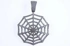 Sterling silver gemset spiderweb pendant - Estate Fresh Austin