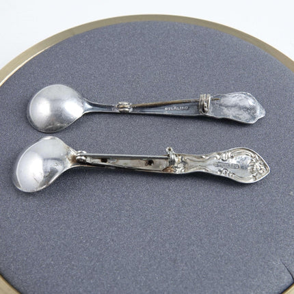 Sterling Silver Salt Spoon Brooch Pair pin - Estate Fresh Austin