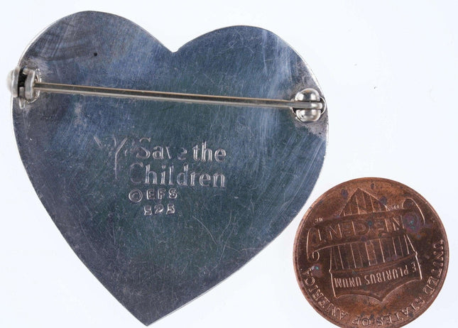 Sterling silver Save the Children brooch pin - Estate Fresh Austin