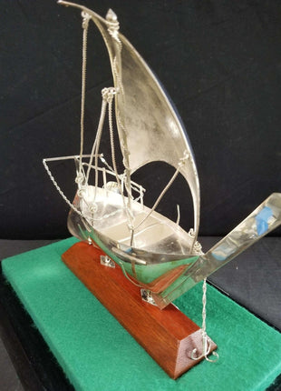 Sterling Silver Ship Commemorating 20th Year of GAOCMAO Gulf Area Oil Companies - Estate Fresh Austin