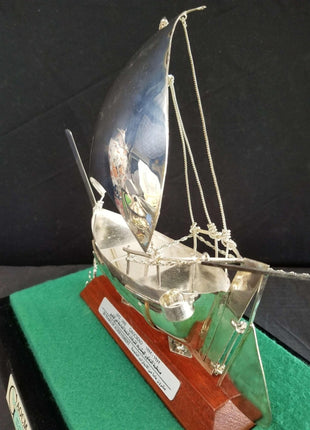 Sterling Silver Ship Commemorating 20th Year of GAOCMAO Gulf Area Oil Companies - Estate Fresh Austin