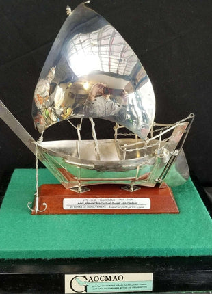 Sterling Silver Ship Commemorating 20th Year of GAOCMAO Gulf Area Oil Companies - Estate Fresh Austin