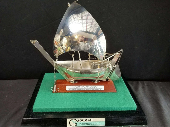 Sterling Silver Ship Commemorating 20th Year of GAOCMAO Gulf Area Oil Companies - Estate Fresh Austin