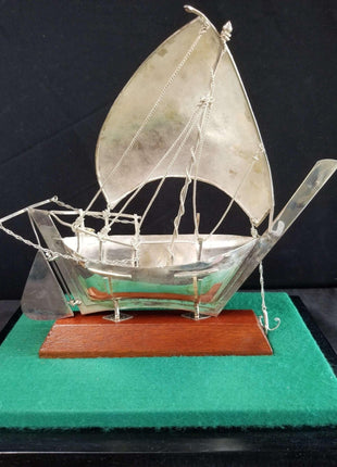 Sterling Silver Ship Commemorating 20th Year of GAOCMAO Gulf Area Oil Companies - Estate Fresh Austin