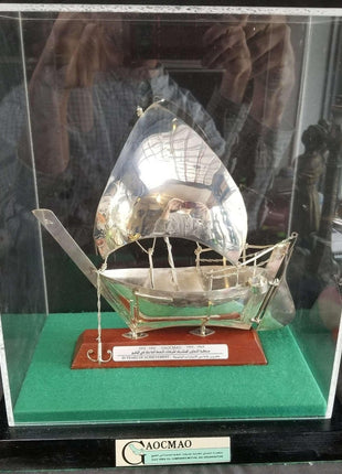 Sterling Silver Ship Commemorating 20th Year of GAOCMAO Gulf Area Oil Companies - Estate Fresh Austin