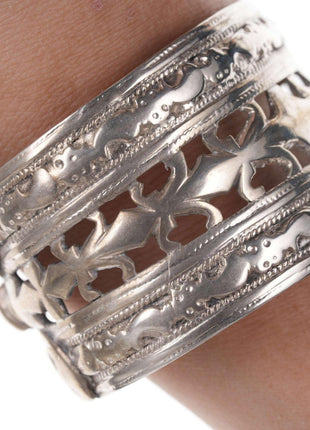 Sterling silver tribal cuff bracelet - Estate Fresh Austin