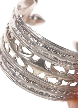 Sterling silver tribal cuff bracelet - Estate Fresh Austin