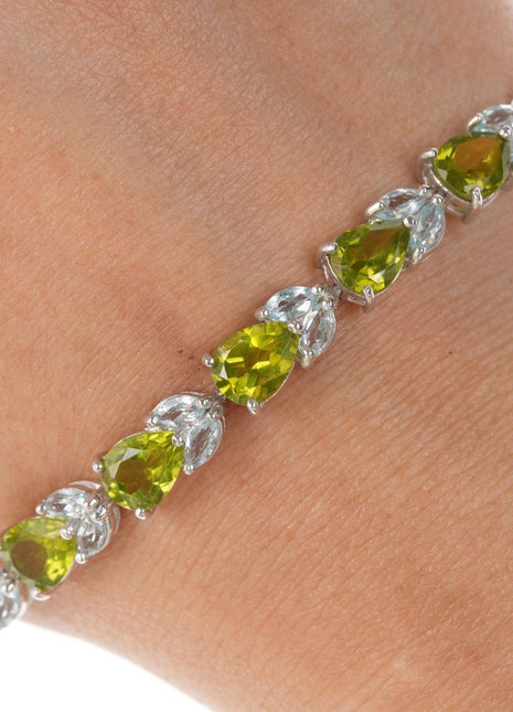 Sterling topaz /peridot Semi - Precious stone bracelet - Estate Fresh Austin