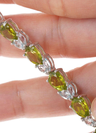 Sterling topaz /peridot Semi - Precious stone bracelet - Estate Fresh Austin