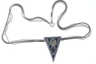 Sterling Triple Strand Modernist triangle pendant/necklace - Estate Fresh Austin