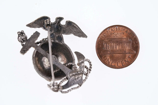 Sterling WW2 USMC United States Marine Core Hat pin - Estate Fresh Austin