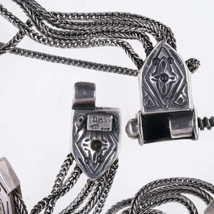 Sterling/22k Gold and Ruby Cabochon Necklace - Estate Fresh Austin