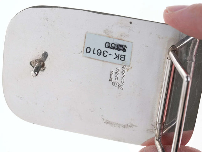 Sterling/Art Glass Barbie Koncher California Artist belt buckle - Estate Fresh Austin