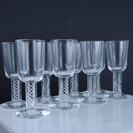 Steuben Air Twist Cordial Crystal Stems Set of 8 - Estate Fresh Austin