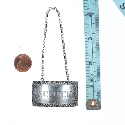 Stieff Sterling Williamsburg Restoration Scotch liquor tag - Estate Fresh Austin