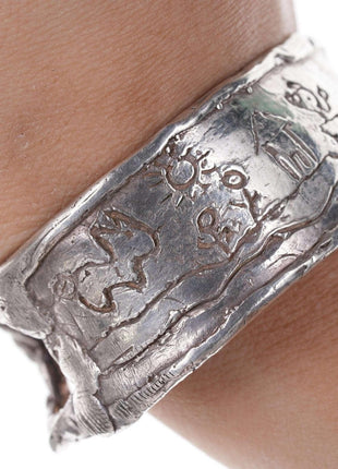 Strange, Heavy, Super cool sterling silver cuff bracelet - Estate Fresh Austin