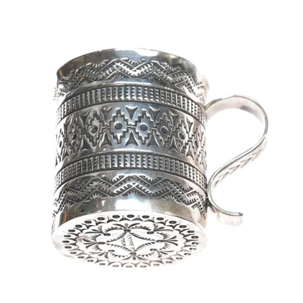 Sunshine Reeves Navajo heavily stamped sterling baby cup/small mug a - Estate Fresh Austin