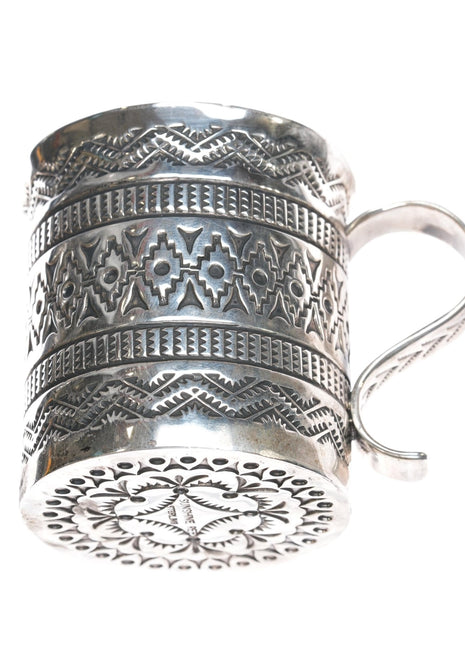 Sunshine Reeves Navajo heavily stamped sterling baby cup/small mug a - Estate Fresh Austin