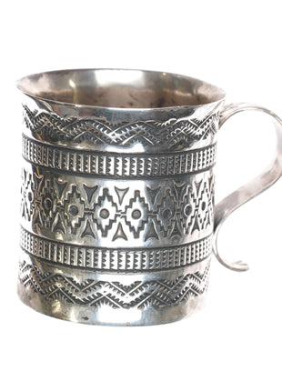 Sunshine Reeves Navajo heavily stamped sterling baby cup/small mug a - Estate Fresh Austin