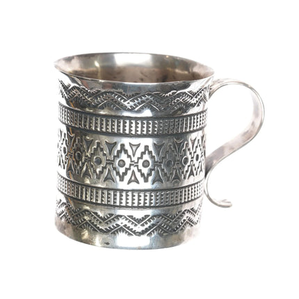Sunshine Reeves Navajo heavily stamped sterling baby cup/small mug a - Estate Fresh Austin