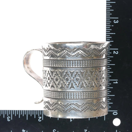 Sunshine Reeves Navajo heavily stamped sterling baby cup/small mug a - Estate Fresh Austin