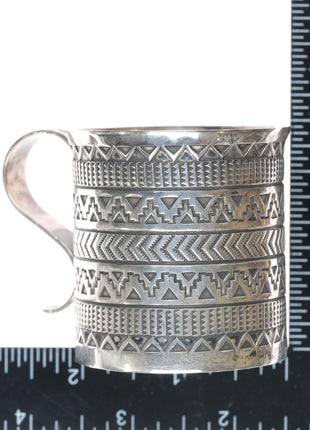 Sunshine Reeves Navajo heavily stamped sterling baby cup/small mug b - Estate Fresh Austin