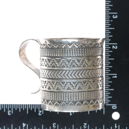 Sunshine Reeves Navajo heavily stamped sterling baby cup/small mug b - Estate Fresh Austin