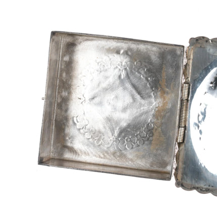 Sunshine Reeves Navajo heavily stamped sterling box with lapis cluster - Estate Fresh Austin