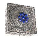 Sunshine Reeves Navajo heavily stamped sterling box with lapis cluster - Estate Fresh Austin