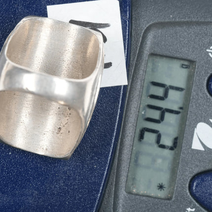 sz10 60's-70's Zuni sterling turquoise and shell channel inlay ring - Estate Fresh Austin