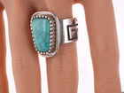 sz10 Alvin Tso Navajo Sterling and high grade turquoise ring - Estate Fresh Austin