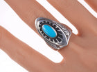 sz10 Ben Nighthorse Campbell (Cheyenne, b. 1933) Sterling and turquoise ring - Estate Fresh Austin