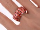 sz10 Betty Thomas Sanel Navajo Sterling and spiny oyster ring - Estate Fresh Austin