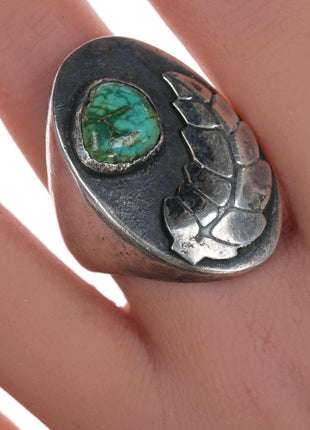 sz10 Large Native American sterling and turquoise ring - Estate Fresh Austin