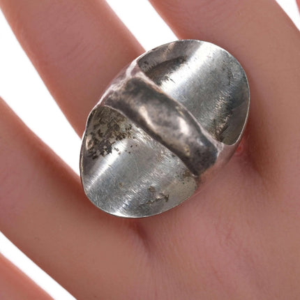 sz10 Large Native American sterling and turquoise ring - Estate Fresh Austin