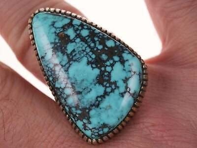 Sz10 Large Native American sterling/turquoise ring - Estate Fresh Austin