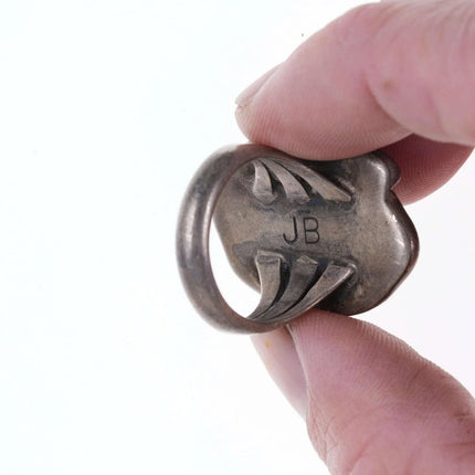 sz10 Native American Modernist Freeform Sterling/Turquoise ring - Estate Fresh Austin