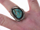 sz10 Native American Modernist Freeform Sterling/Turquoise ring - Estate Fresh Austin
