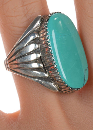 sz10 Navajo sterling and turquoise ring - Estate Fresh Austin