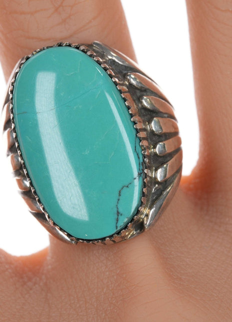 sz10 Navajo sterling and turquoise ring - Estate Fresh Austin