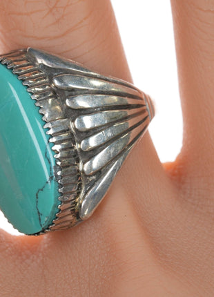 sz10 Navajo sterling and turquoise ring - Estate Fresh Austin