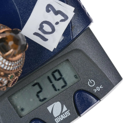 Sz10 Oversized Sterling gemset Mogul ring - Estate Fresh Austin